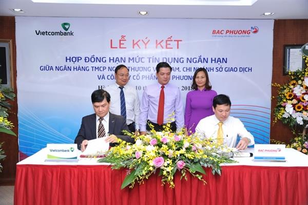 Lễ ký kết “Hợp đồng hạn mức tín dụng ngắn hạn” giữa Công ty Cổ phần Bắc Phương và Ngân hàng TMCP Ngoại thương Việt Nam Chi nhánh Sở giao dịch.